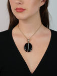 Victorian 18ct Gold & Banded Onyx Oval Pendant with Locket Back