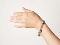 Art Nouveau 15ct Gold & Turquoise Matrix Bracelet