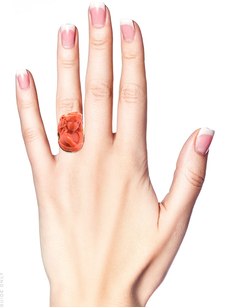 Georgian Carved Coral Ring of a Neo-Classical Lady