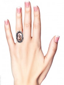 Georgian Gold Miniature Ring with Enamel, Pearl & Diamond Surround