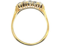 Victorian 18ct Gold Sapphire & Diamond Two Row Ring