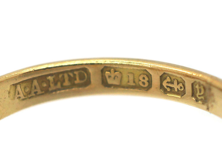 Victorian 18ct Gold, Three Stone Opal & Diamond Ring