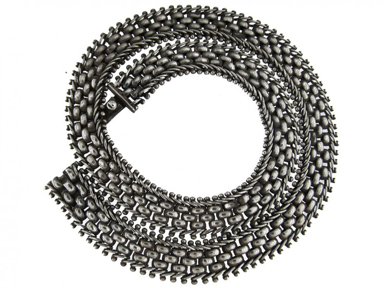 Victorian Silver Woven Collar