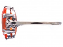Art Deco Platinum, Diamond & Fire Opal Ring