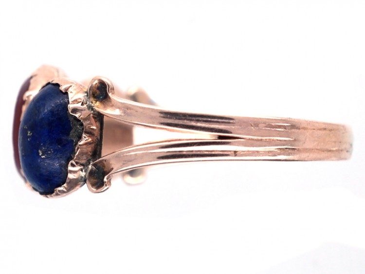 Grand Tour Georgian Carved Intaglio & Lapis Lazuli Ring