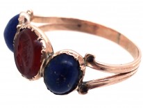 Grand Tour Georgian Carved Intaglio & Lapis Lazuli Ring
