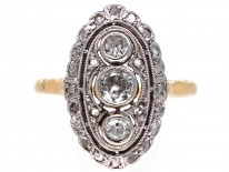 Art Deco Oval Diamond Cluster Ring