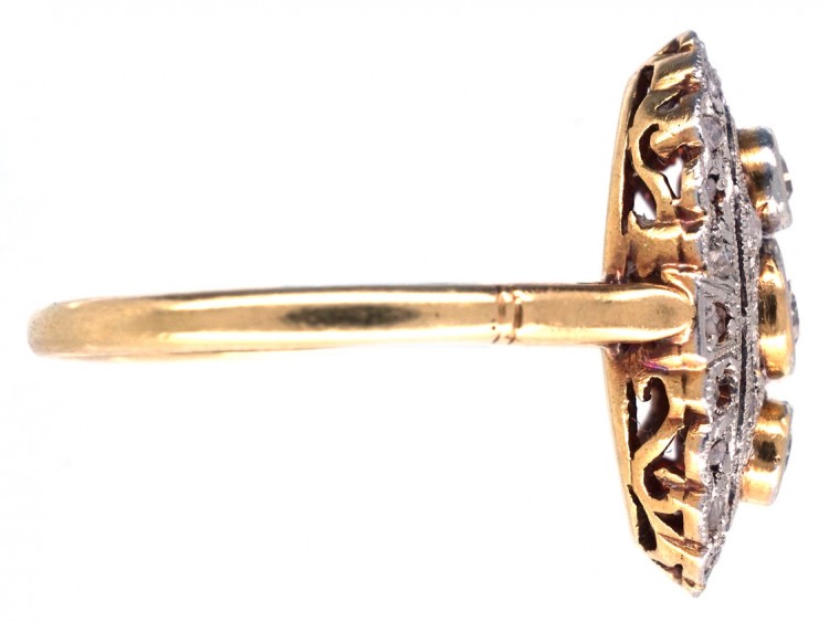 Art Deco Oval Diamond Cluster Ring