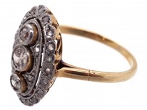 Art Deco Oval Diamond Cluster Ring