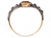 Georgian Hessanite Garnet & Diamond Ring