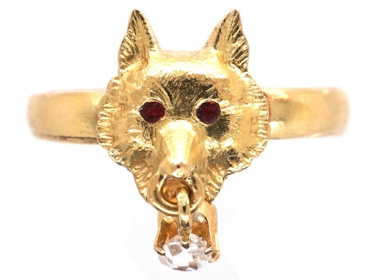 Wolf's Head 18ct Gold Ring