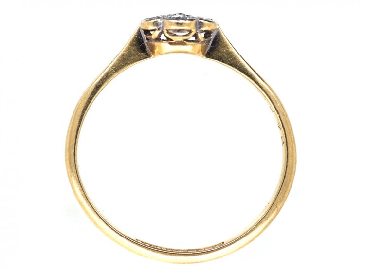 Edwardian 18ct Gold, Platinum & Diamond Cluster Ring