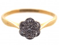 Edwardian 18ct Gold, Platinum & Diamond Cluster Ring
