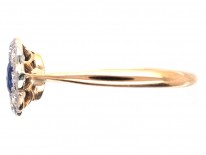 Edwardian Sapphire & Diamond Daisy Cluster Ring
