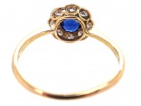 Edwardian Sapphire & Diamond Daisy Cluster Ring