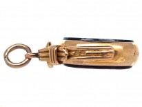 Victorian 18ct Gold Swivel Seal Fob with Bloodstone Crest Intaglio of a Hedgehog