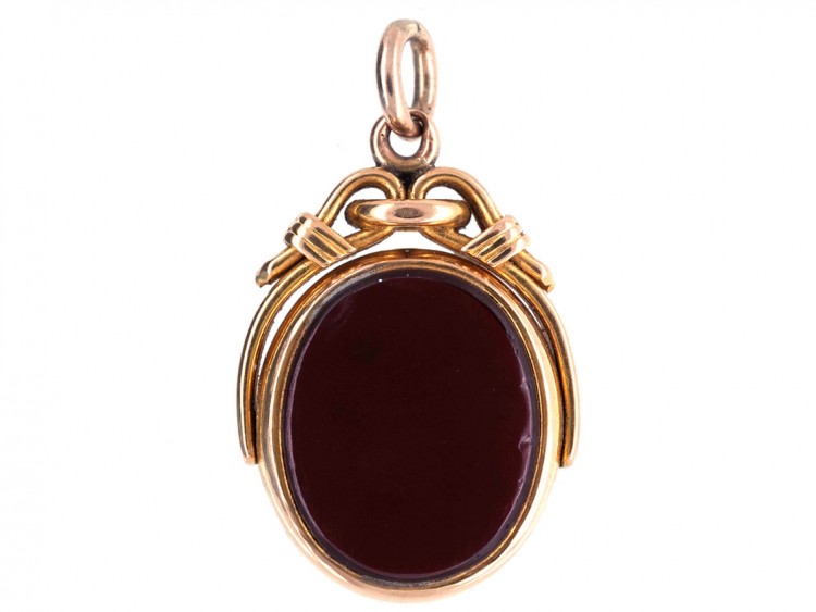 Victorian 18ct Gold Swivel Seal Fob with Bloodstone Crest Intaglio of a Hedgehog