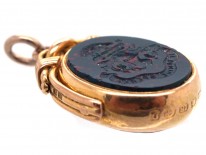Victorian 18ct Gold Swivel Seal Fob with Bloodstone Crest Intaglio of a Hedgehog