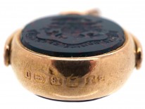 Victorian 18ct Gold Swivel Seal Fob with Bloodstone Crest Intaglio of a Hedgehog