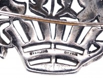 Art Deco Silver ​& Marcasite Flowers in Basket Brooch