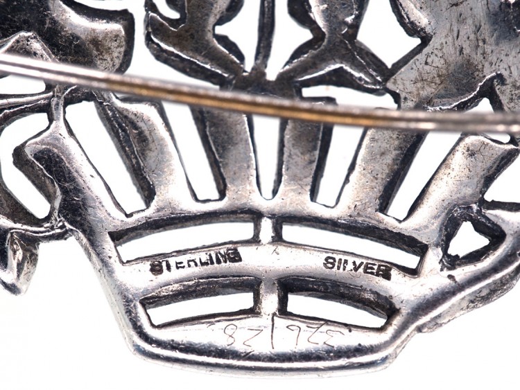 Art Deco Silver ​& Marcasite Flowers in Basket Brooch