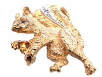 9ct Gold & Diamond Squirrel Brooch