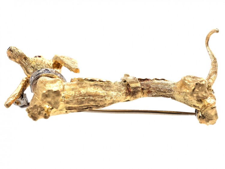 18ct Gold Dachshund Brooch