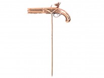 9ct Gold Flint Lock Pistol Stick Pin