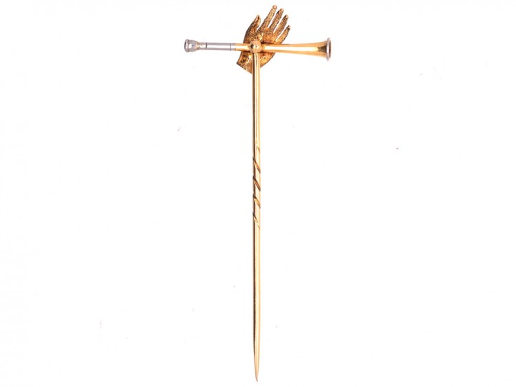 Four In Hand Gold & Enamel Stick Pin