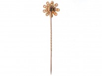 Edwardian 15ct Gold & Opal Flower Stick Pin