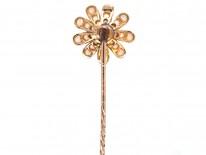 Edwardian 15ct Gold & Opal Flower Stick Pin