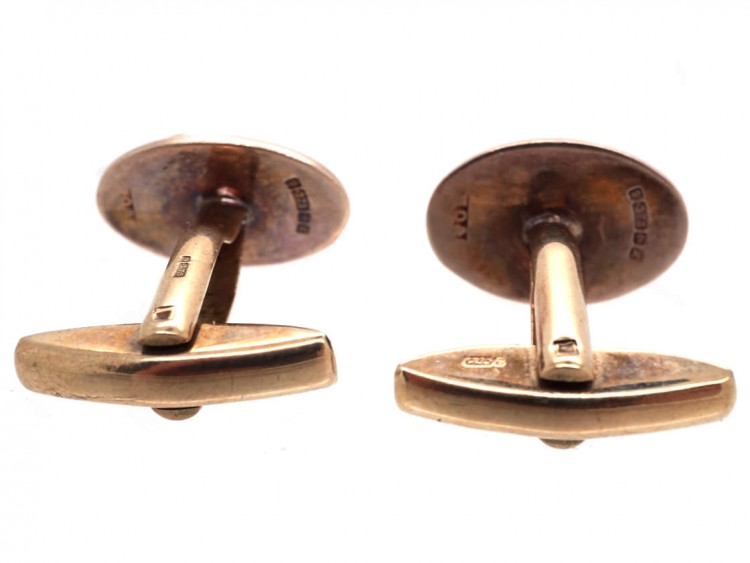 9ct Gold Masonic Blue Enamel Cufflinks