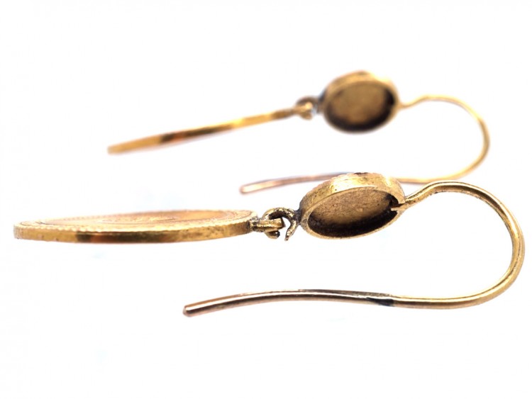Regency 18ct Gold Swirly Double Drop Earrings
