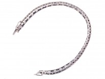 Art Deco Silver Black & White Faceted Paste Bracelet