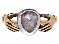 Georgian Hands & Heart Rose Fede Diamond Ring
