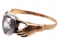 Georgian Hands & Heart Rose Fede Diamond Ring