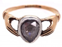 Georgian Hands & Heart Rose Fede Diamond Ring