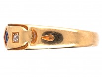 Victorian 18ct Gold, Sapphire & Diamond Gypsy Ring