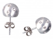 18ct White Gold & Diamond Ball Earrings