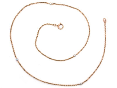 Edwardian 18ct Gold & Natural Pearls Chain