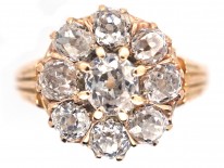 Victorian 18ct Gold Diamond Cluster Ring
