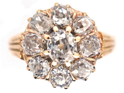Victorian 18ct Gold Diamond Cluster Ring