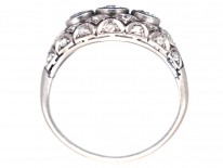 Art Deco Diamond Three Stone Diamond Boat Shaped Ring