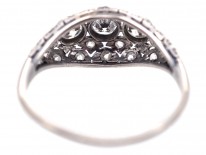 Art Deco Diamond Three Stone Diamond Boat Shaped Ring