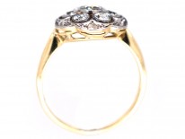 Edwardian 18ct Gold & Platinum Openwork Diamond Cluster Ring