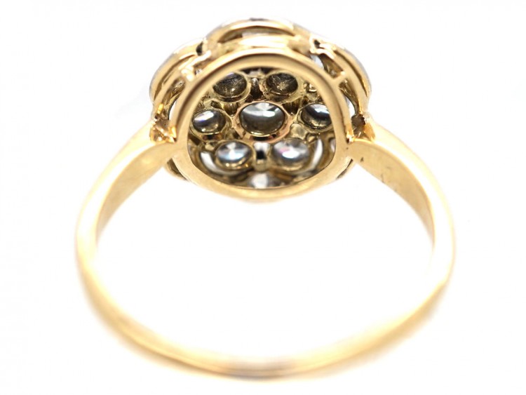 Edwardian 18ct Gold & Platinum Openwork Diamond Cluster Ring