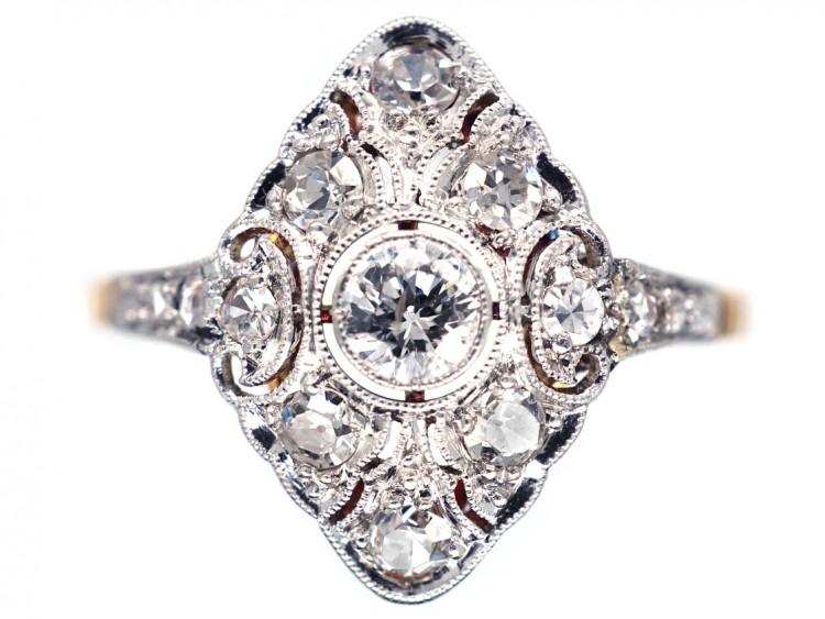 Art Deco Diamond Shaped Diamond Ring