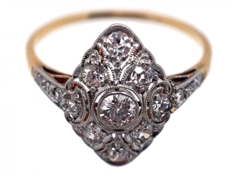 Art Deco Diamond Shaped Diamond Ring