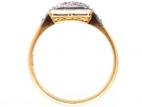 Art Deco 18ct Gold & Platinum Diamond Set Square Ring