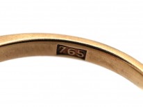 Art Deco 18ct Gold & Platinum Diamond Set Square Ring